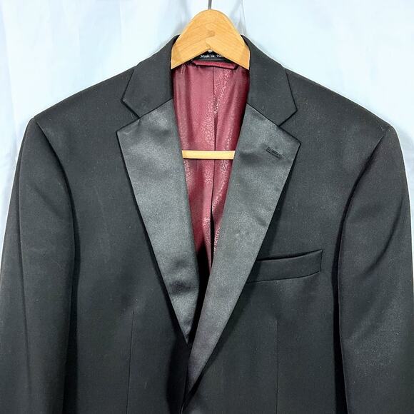 Madison Tuxedo Jacket 2 Button Single Vent Polyester Blend Blazer Men sz 38R - Picture 2 of 7